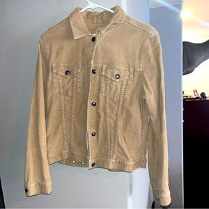 Vintage beige Eddie Bauer corduroy jacket, Size Medium.